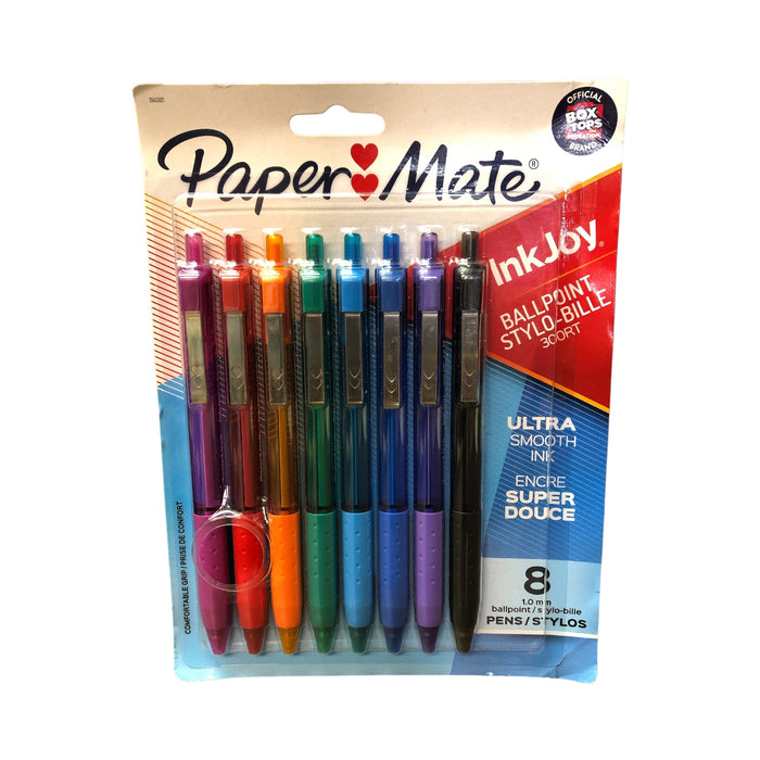 Paper Mate InkJoy Retractable Ballpoint Pens, Medium Point, Assorted, 8 Count