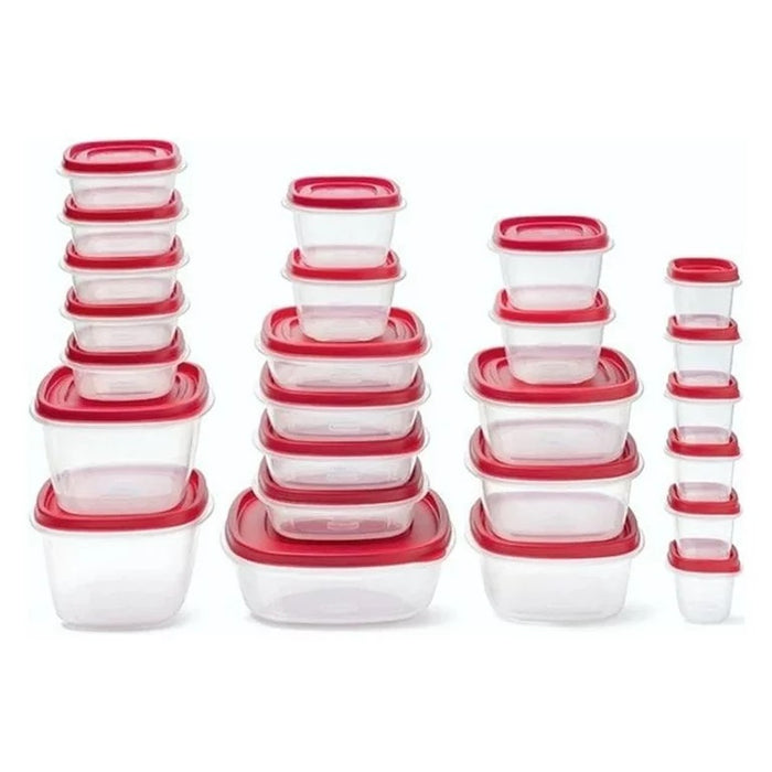 Rubbermaid 50-Piece Easy Find Lids Food Storage Set, BPA-Free, Red