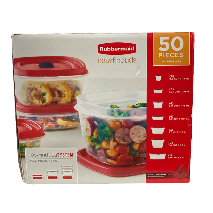 Rubbermaid 50-Piece EasyFindLids Vented Food Storage Set