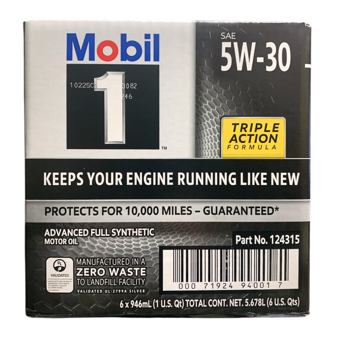 Mobil 1 SAE 5W-30 Triple Action Formula Motor Oil, 6 pack of 1 Quart Bottles