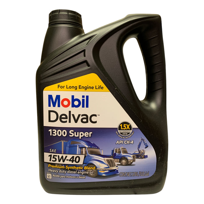 Mobil Delvac 1300 Super SAE 15W-40 Heavy Duty Diesel Engine Oil, 4 x 1 Gallons
