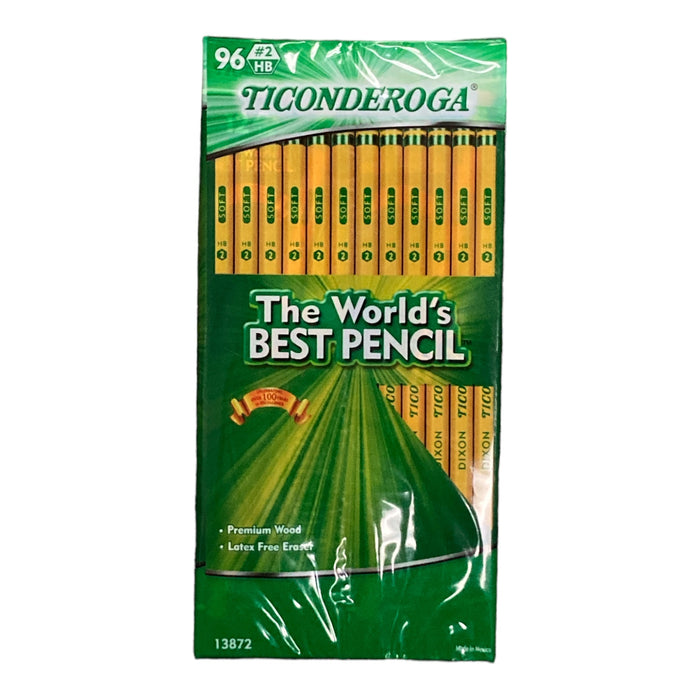 Ticonderoga Woodcase Pencil, HB #2, Yellow Barrel, 96ct.