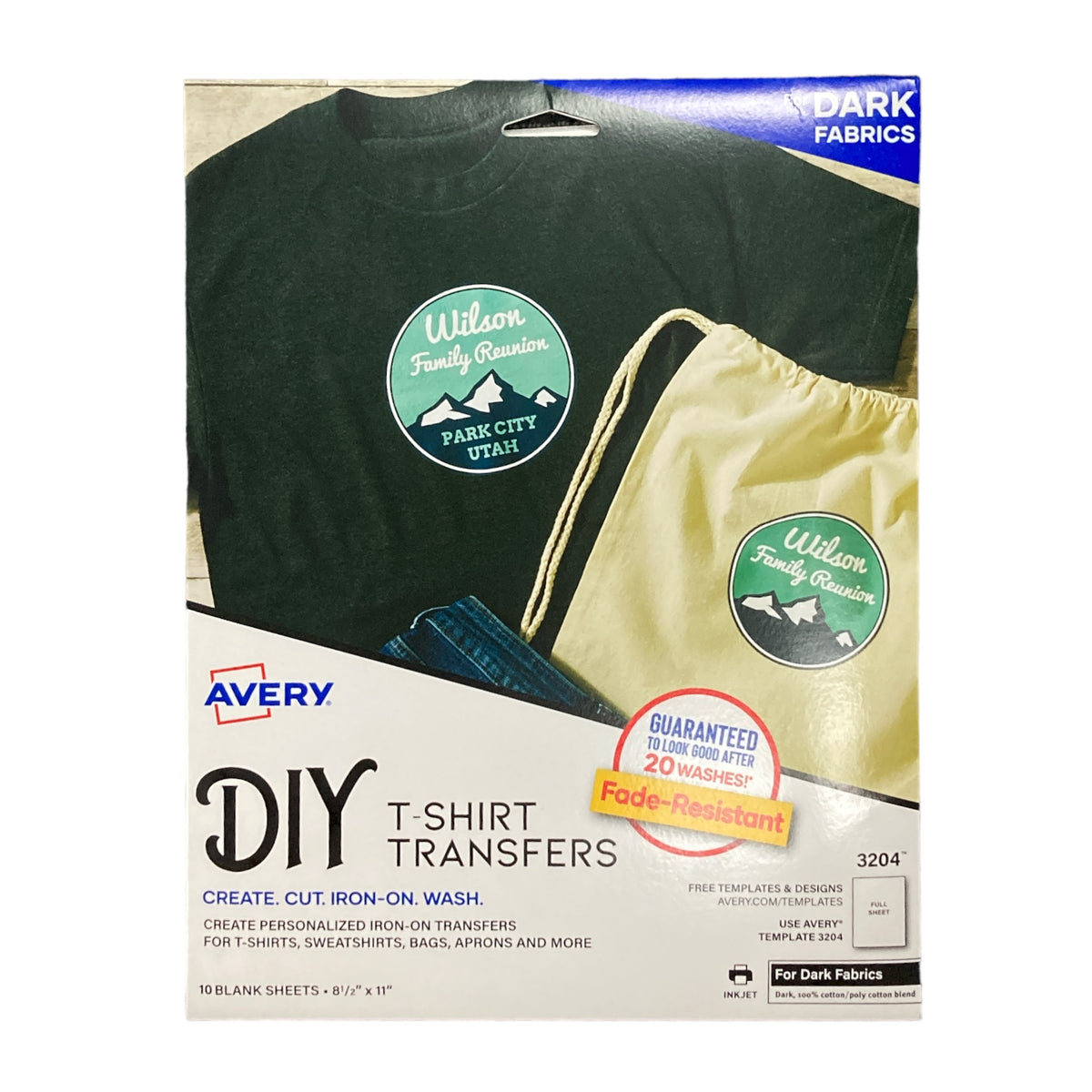 Avery Heat Transfer Paper for Dark Fabrics, 8.5