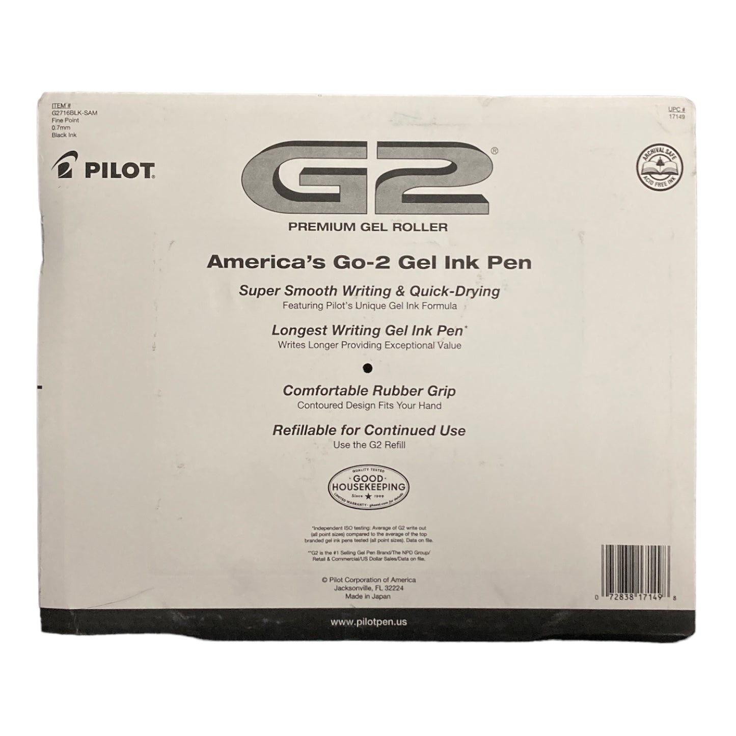 Pilot - G2 Gel Roller Ball Retractable Fine Black - 16 Pens