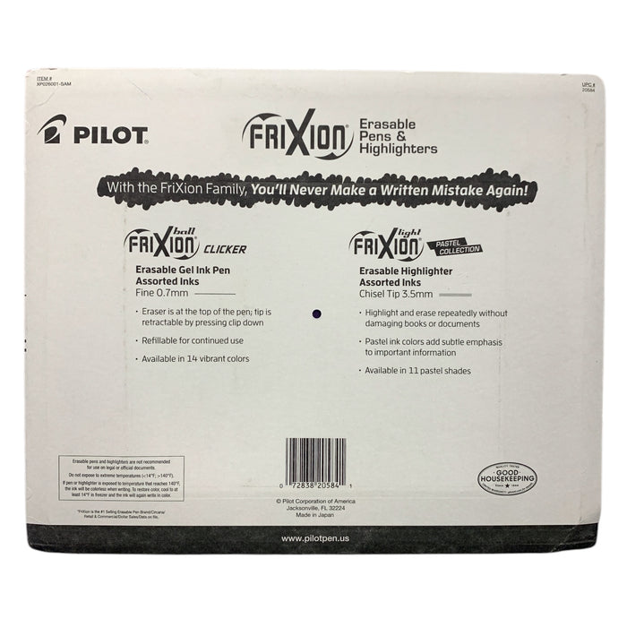 Pilot Frixion Erasable Pens & Highlighters Set, 12 Pieces, Pastel Highlighters