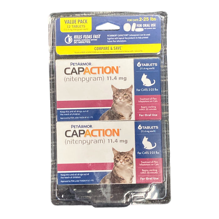 PetArmor CapAction Oral Flea Treatment for Cats 2-25 Pounds (12 Tabs)