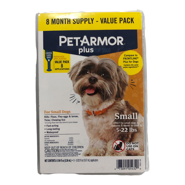 PetArmor Plus Flea and Tick Prevention for Small Dogs, 8 ct.