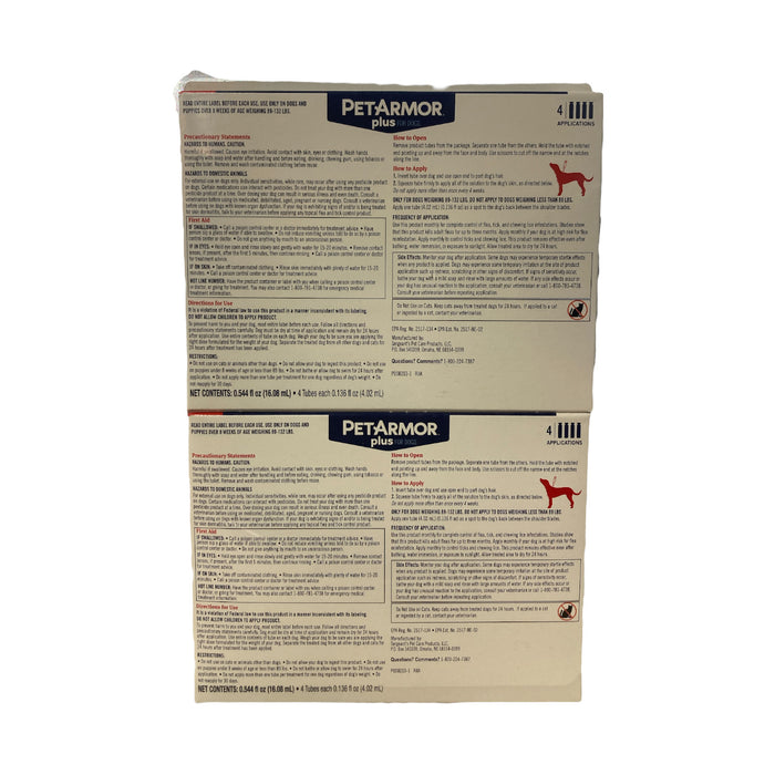 Petarmor PetArmor Plus Flea and Tick Prevention - XL Dogs 89-132lbs - 8 Applica ...
