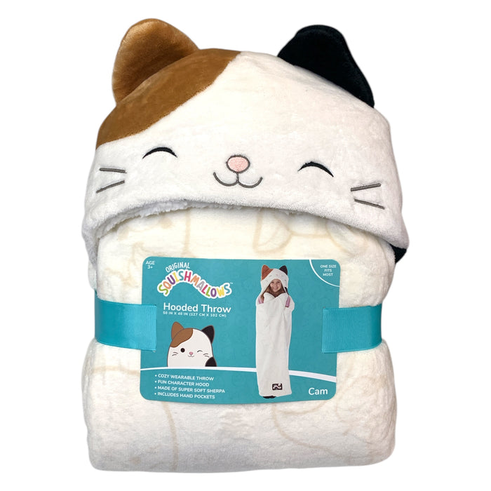 Squishmallows Super Soft Sherpa Hooded Throw with Hand Pockets