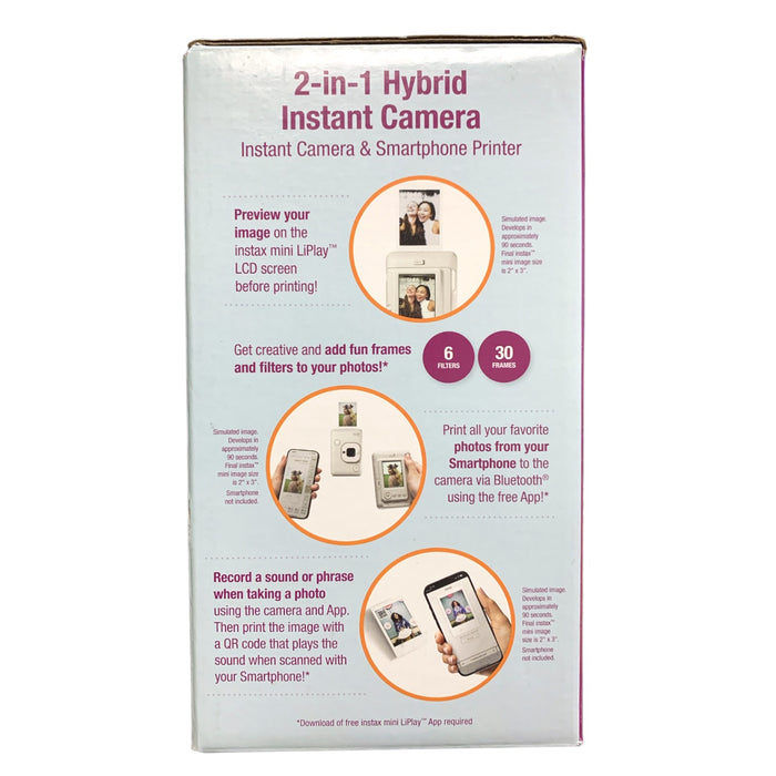 Fujifilm Instax Mini LiPlay Hybrid Instant Camera Bundle w/ 20-Pack Film & More