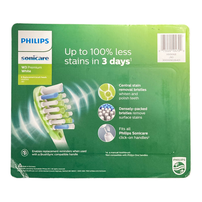 Philips Sonicare W3 Premium White Replacement Brush Heads (8 Count)