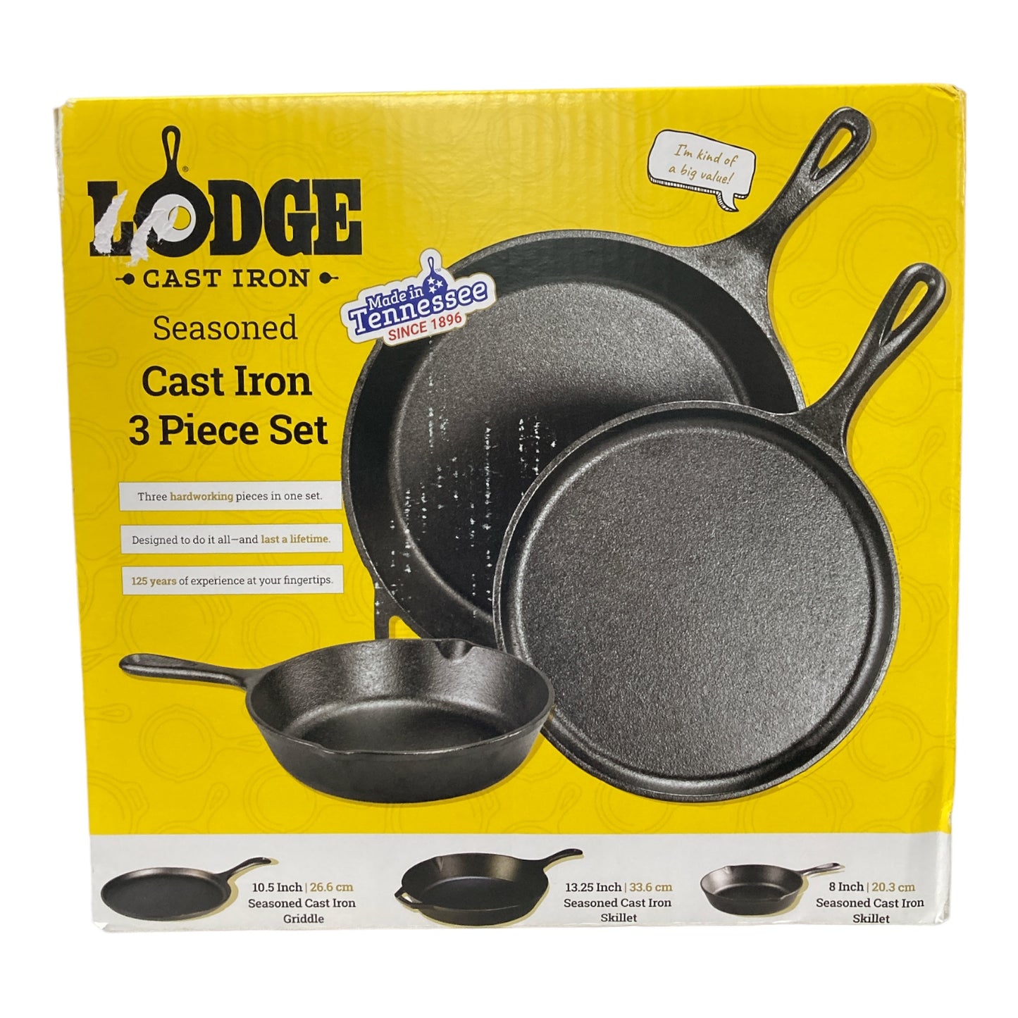 Lodge Cast Iron 3-Piece Cookware Set