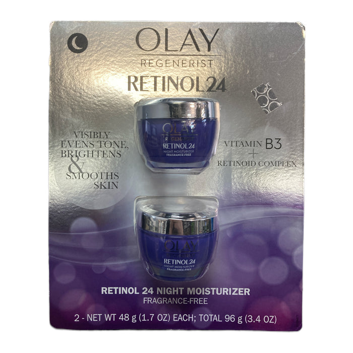 Olay Regenerist Retinol 24 Night Cream, 2 count, 1.7oz jars