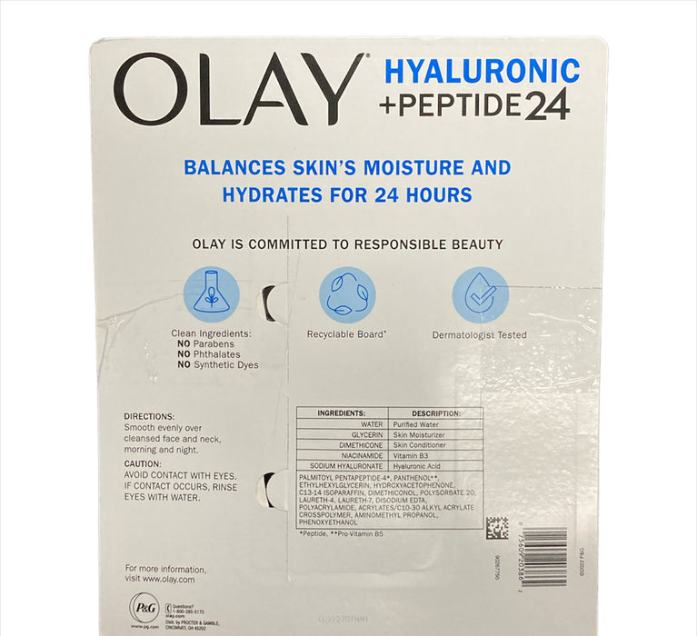 Olay Regenerist Hyaluronic + Peptide 24 Gel Face Moisturizer, 1.7 Ounce (2 Pack)