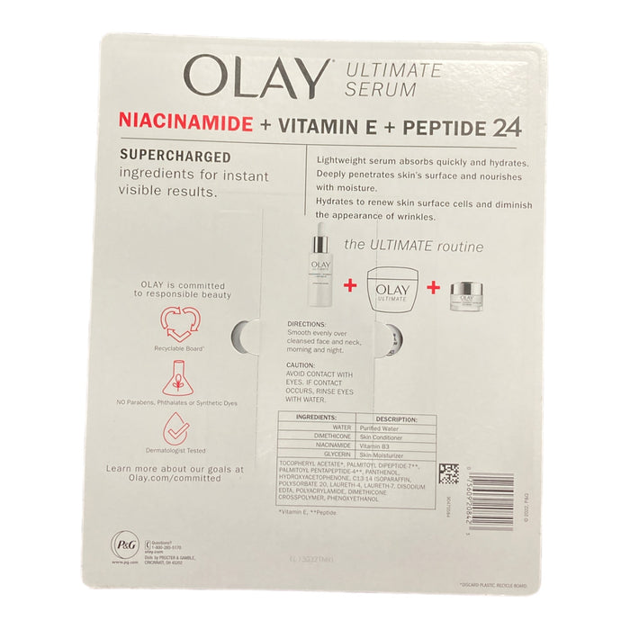 Olay Niacinamide + Vitamin E + Peptide 24 Hydrating Serum (2 pack)
