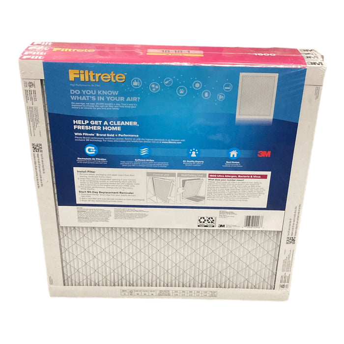 Filtrete Ultra Allergen 2X Bacteria and Virus Filter, 1600 MPR (4 pk.), 18x18x1