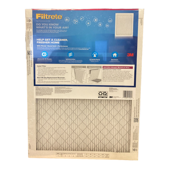 Filtrete Ultra Allergen 2X Filter 15x20x1 1600MPR 4 Pack