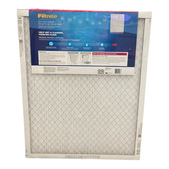 Filtrete Ultra Allergen 2X Bacteria & Virus Filter (1600 MPR), 20x30x1 (4 Pack)