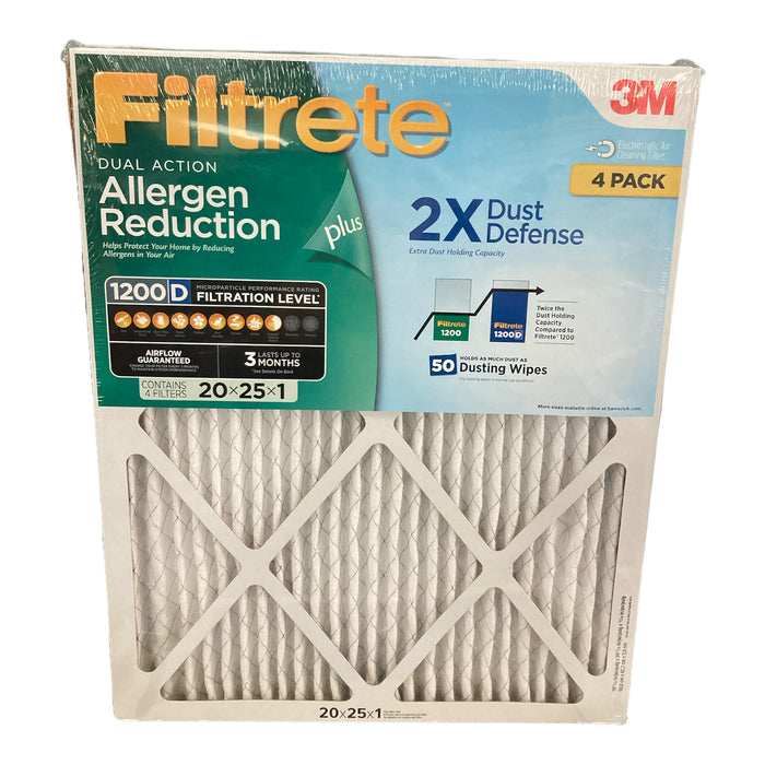 Filtrete Dual-Action Micro Allergen Plus 2X Dust Defense Filter 20x25x1 (4-pk.)