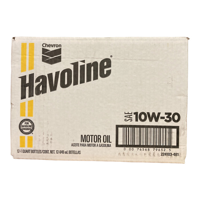Havoline SAE 10W-30 Motor Oil 12 Bottle Pack 1 Quart Each