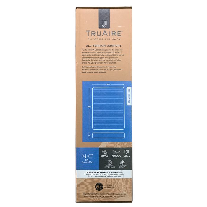 Intex TruAire Outdoor Inflatable TPU Camping Mat, 60"x80"x7"& QuickFill USB Pump