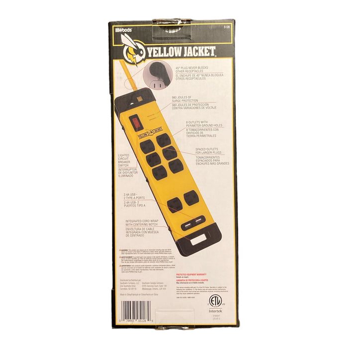 Yellow Jacket 8-Outlet Power Block With USB