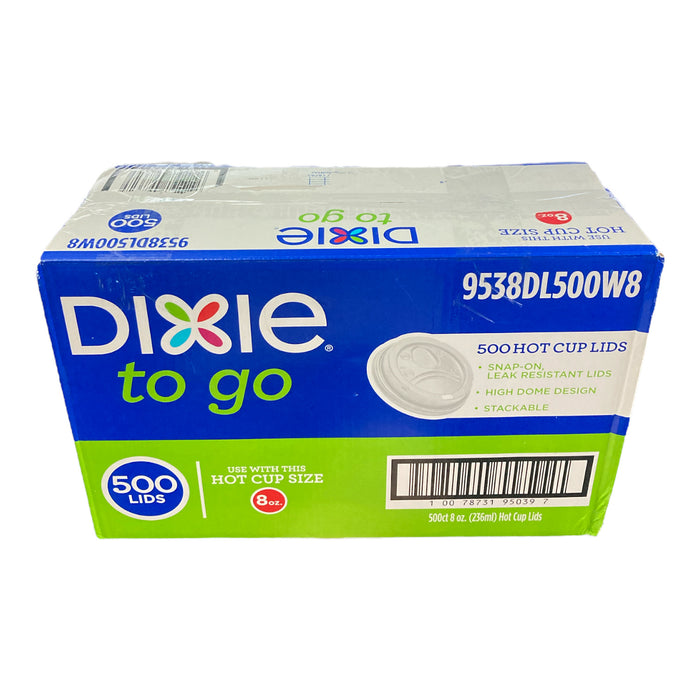 Dixie Perfec Touch Domed Hot Cup Lid for 8 Ounce, White, 500 Count