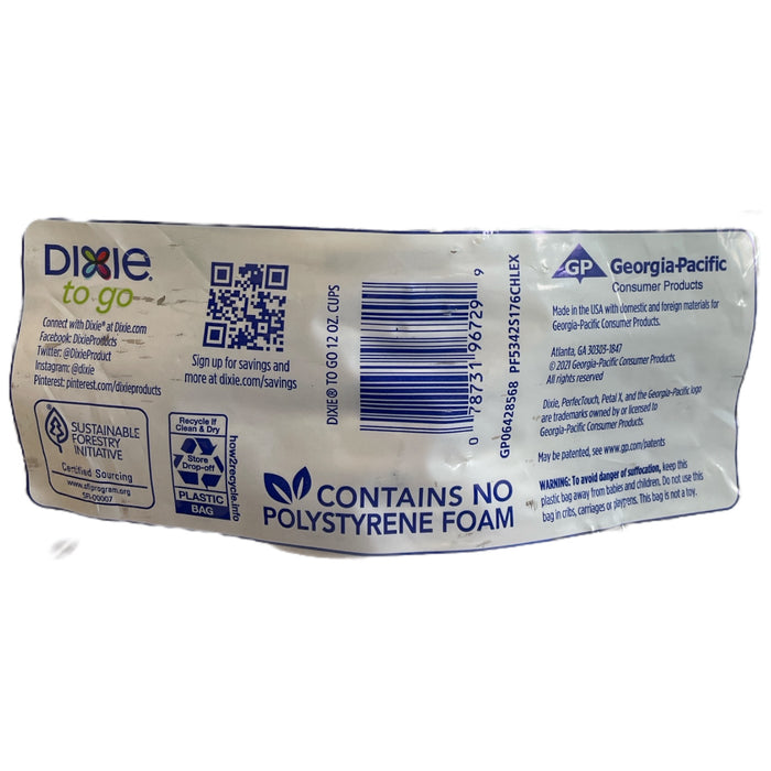 Dixie to Go Insulated Cups Hot & Cold, Non Slip Grip, 12 Ounce, 176 Count