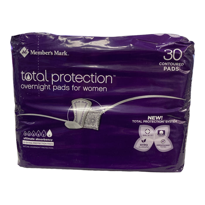 Member's Mark Total Protection Overnight Pad for Women (120 ct.)