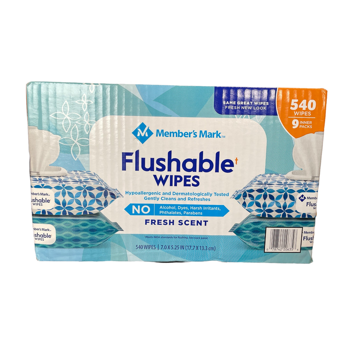 9 Pack Member's Mark Flushable Scented Wipes, 540 Wipes — Ewirelessgear