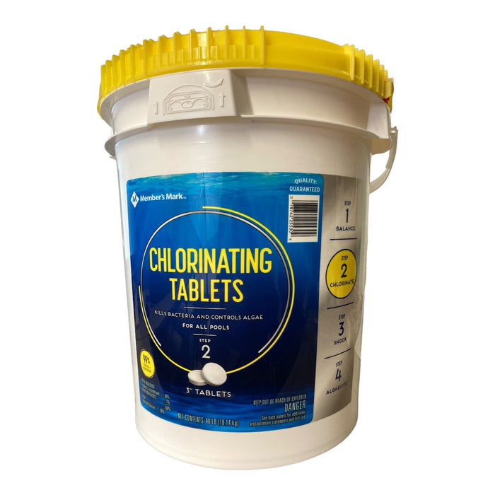 Members Mark Step 2 Controls Algae Chlorinating 3" Tablets, 40 Lbs
