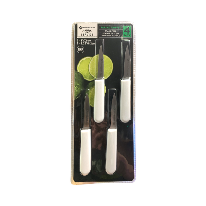 Member's Mark Food Service Paring Knives 4-Pack, Stain-Free, Non-Slip Handle