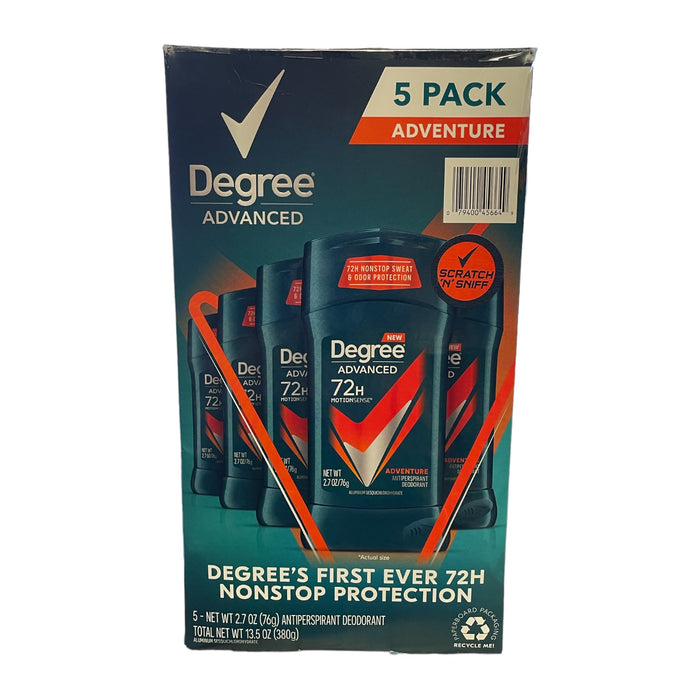 Degree Advanced Protection Deodarant, 5 Pack 2.7 Oz, EXP 08/2024