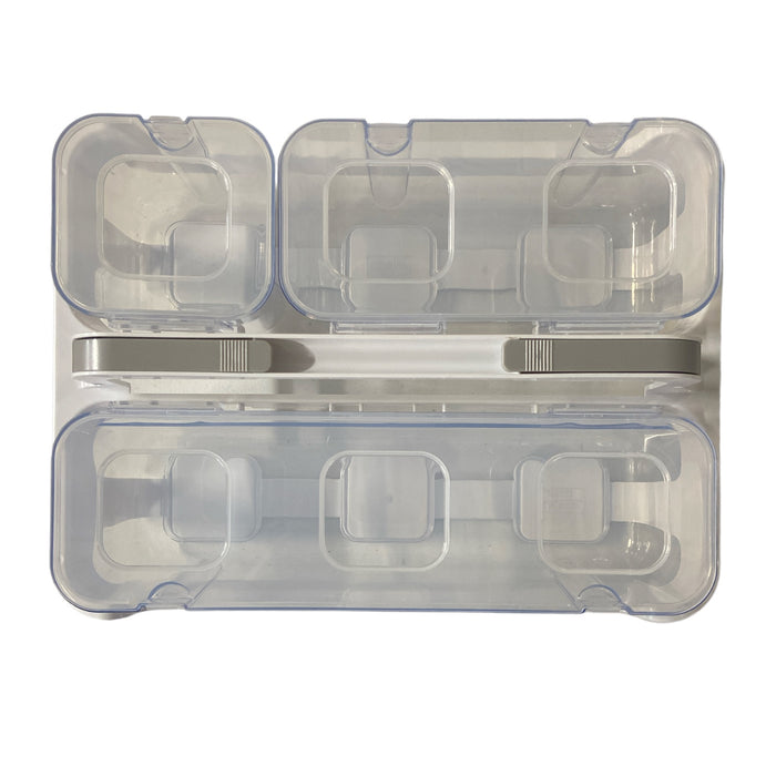 Deflecto Stackable Storage Caddy Organizer, 3 Containers, Clear, White/Clear