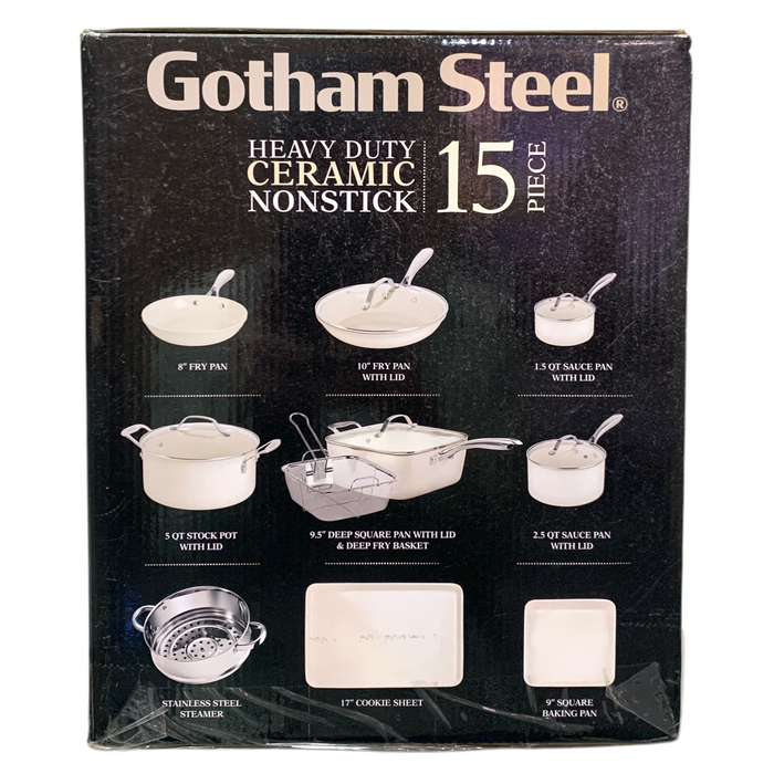 Gotham Steel 15-Piece Ultra Performance Heavy Duty Ceramic Nonstick Cookware Set