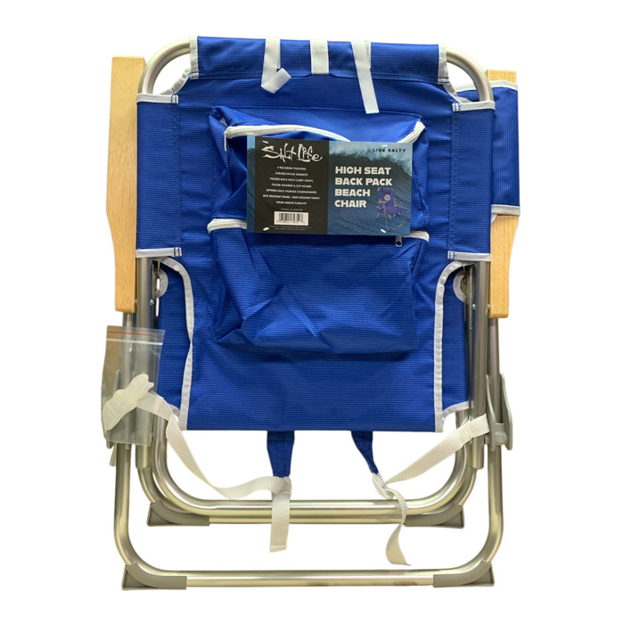 Salt Life High Seat Backpack Beach Chair with 4 Reclining Positions