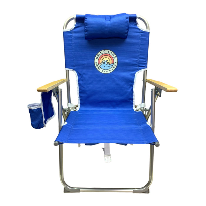 Salt Life High Seat Backpack Beach Chair with 4 Reclining Positions