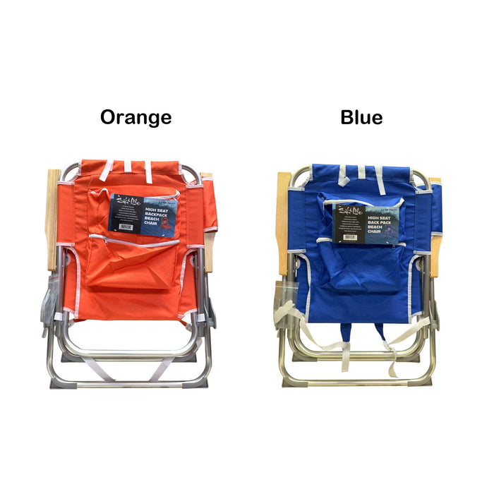Salt Life High Seat Backpack Beach Chair with 4 Reclining Positions