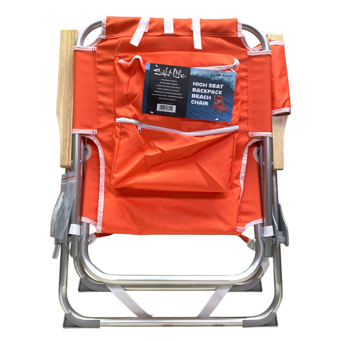 Salt Life High Seat Backpack Beach Chair with 4 Reclining Positions