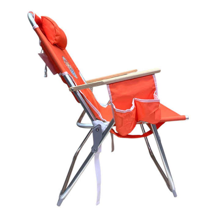 Salt Life High Seat Backpack Beach Chair with 4 Reclining Positions