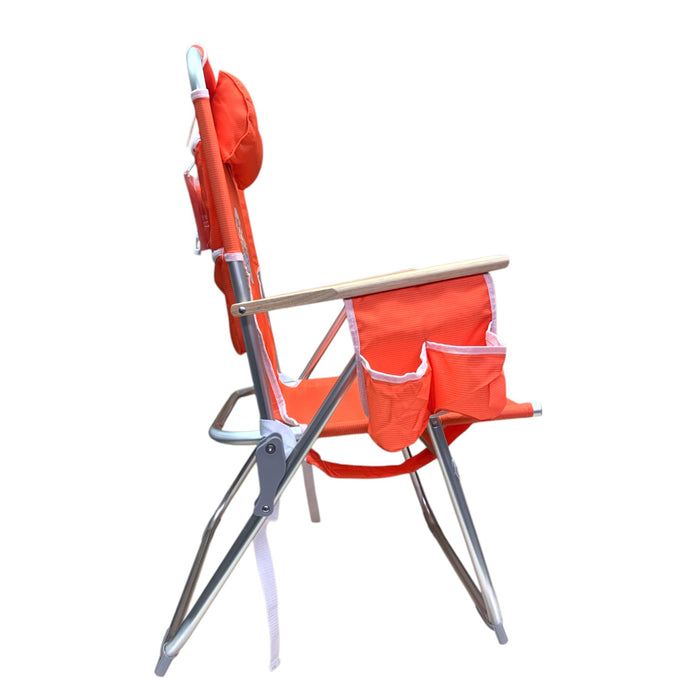 Salt Life High Seat Backpack Beach Chair with 4 Reclining Positions