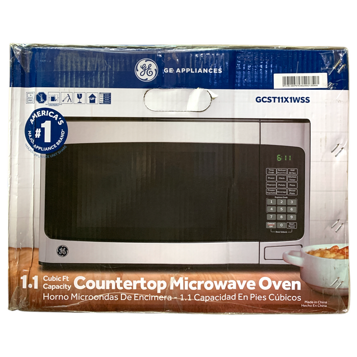 GE Appliances 1.1Cu.Ft. Capacity Countertop Microwave Oven, GCST11X1WSS