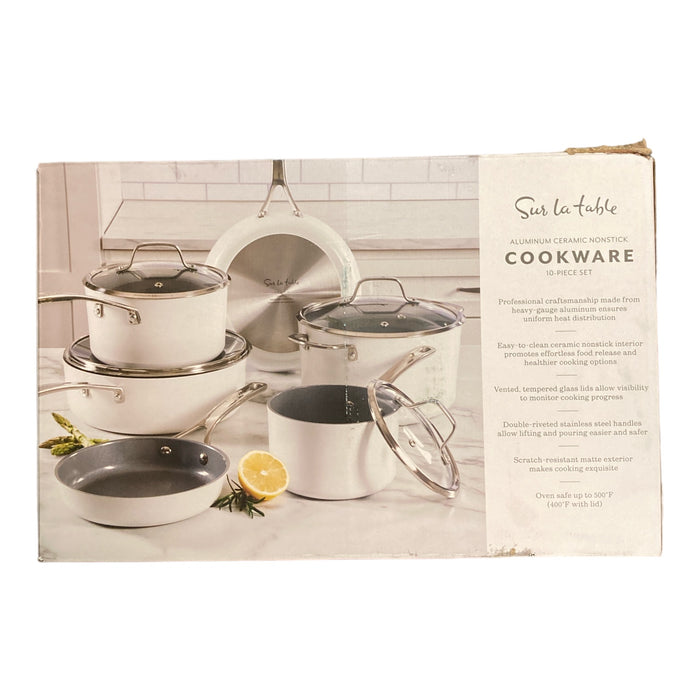 Sur La Table Aluminum Ceramic Non-Stick 10-Piece Cookware Set