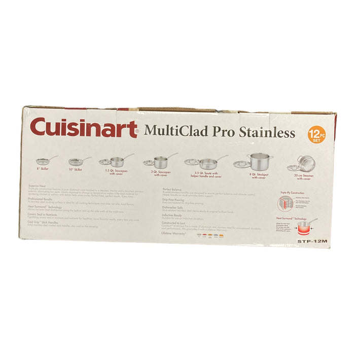 Cuisinart MultiClad Pro 12 Piece Stainless Steel Cookware Set