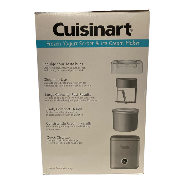 Cuisinart Ice Cream, Yogurt and Sorbet Maker (2-Quart Capacity)