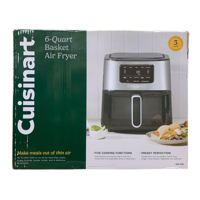 Cuisinart 6-Quart Basket Air Fryer, Five Cooking Functions, Digital Display