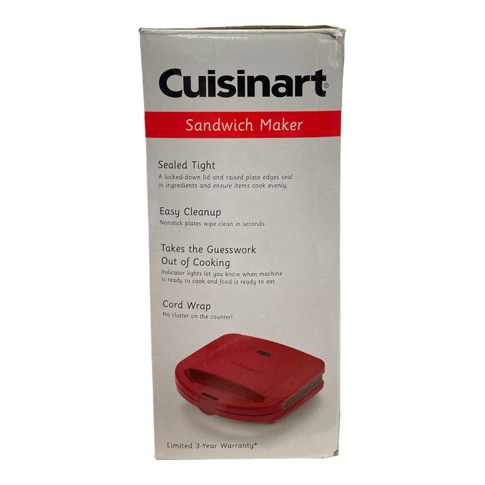 Cuisinart Non-Stick Two at a Time Sandwich Maker, Red, CSM-4RSDA