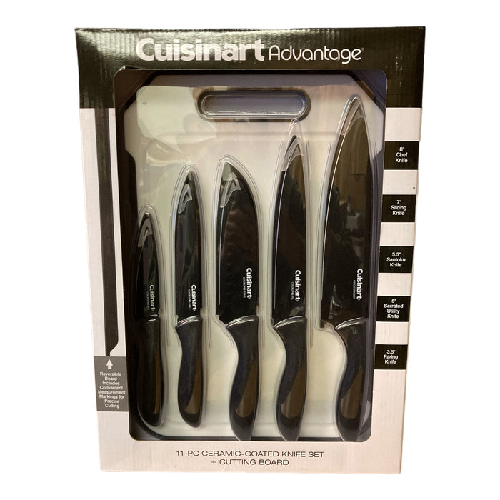 Cuisinart 11-Piece Cutlery Set and Cutting Board (Black)