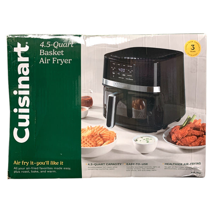 Cuisinart 4.5-Quart Capacity, 8"x8" Basket-Style Air Fryer, Black