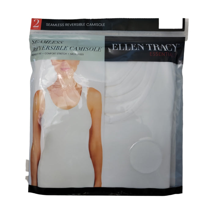 Ellen Tracy Women's Seamless Smooth Wide Strap Reversible Scoop/V-Neck Camisole